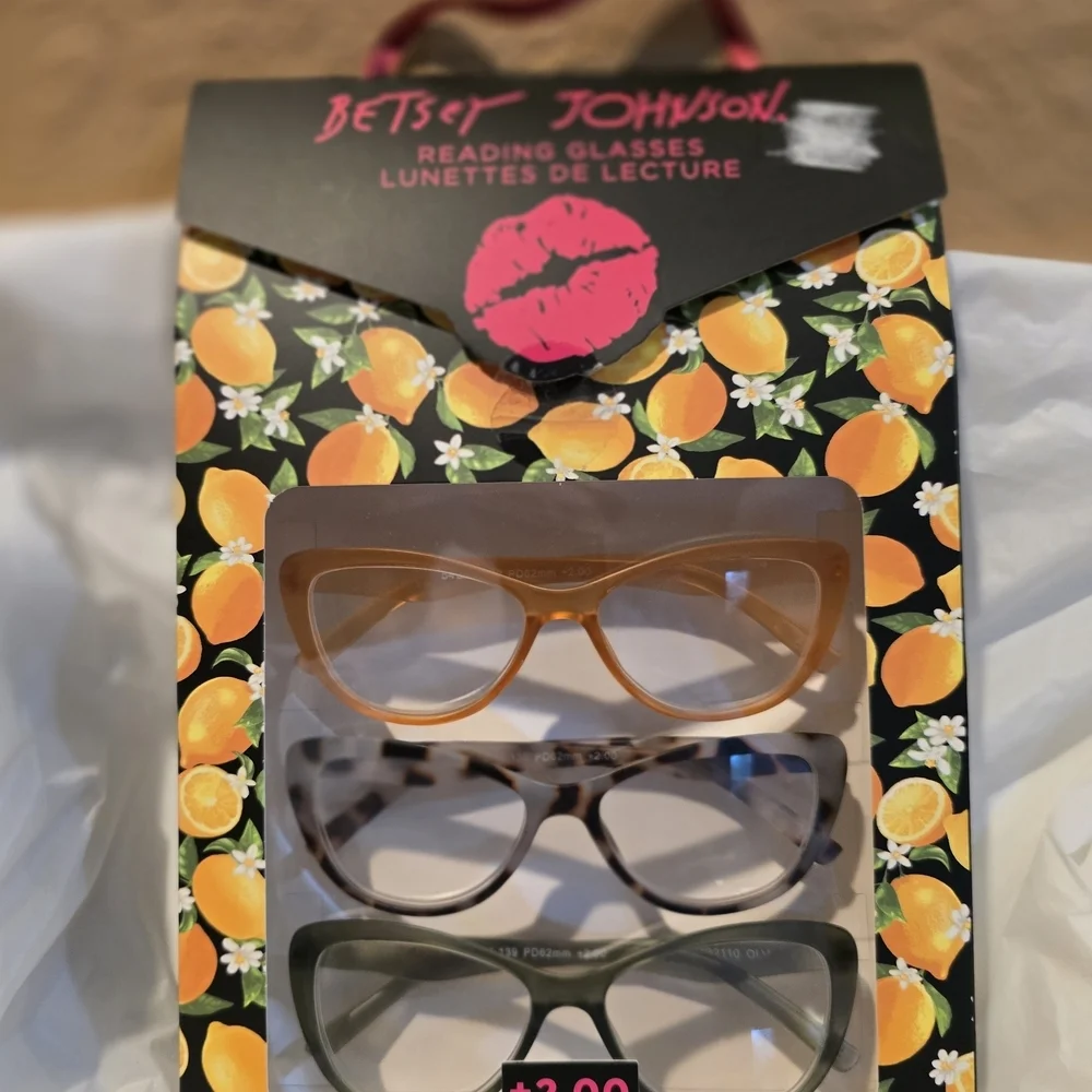 Betsey Johnson Reading Glasses Set - Brown, Gray, Black